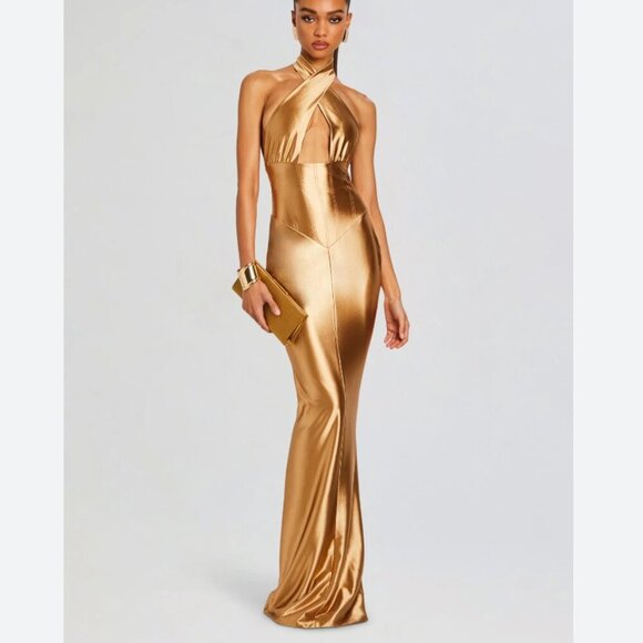 Retrofete Dresses & Skirts - NWT retrofete Charity Dress in Gold size XS